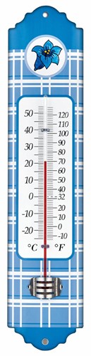 TFA Binnen/buitenthermometer analoog - metaal - Blauw
